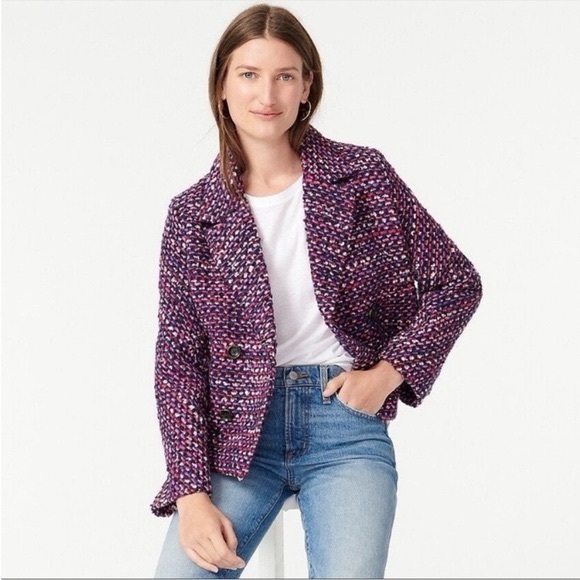 J.Crew Lady Jacket in Italian Tweed Nello Gori Blazer - Medium - MSRP $348 - Picture 1 of 7
